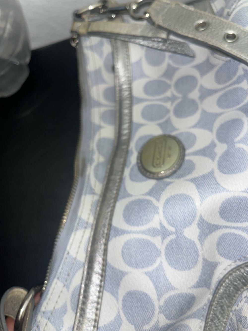 Coach Small Signature Shoulder Bag in Light Gray - Picture 2 of 8